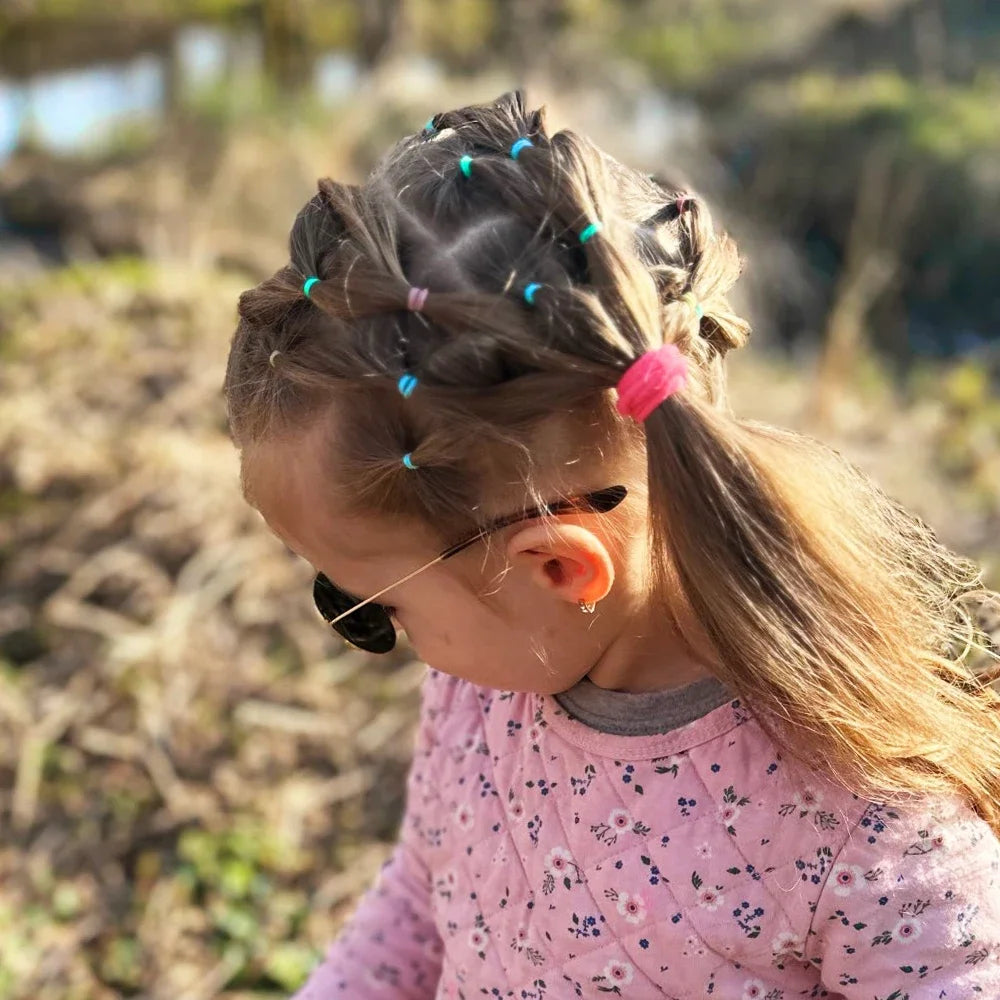 Bandas elásticas desechables de colores para el cabello para niños, diademas, coleteros, accesorios para el cabello (500 unidades, 1000 unidades) 