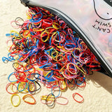 Bandas elásticas desechables de colores para el cabello para niños, diademas, coleteros, accesorios para el cabello (500 unidades, 1000 unidades) 