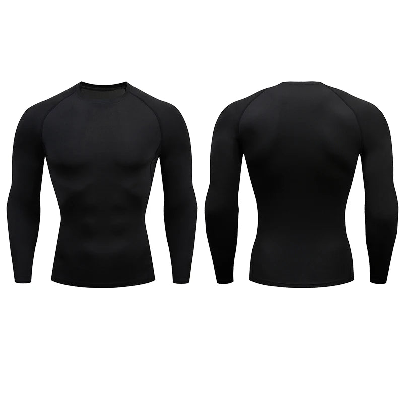 Camiseta de compresión para correr para hombre, ajustada, de manga larga, para entrenamiento y jogging, para gimnasio, Dry Fit Rashgard 