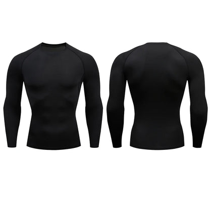 Compression Running T-Shirt for Men, Fitness Tight, Long Sleeve Sports Shirts, Training Jogging Tops, Gym Sportswear, Dry Fit Rashgard 