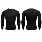 Camiseta de compresión para correr para hombre, ajustada, de manga larga, para entrenamiento y jogging, para gimnasio, Dry Fit Rashgard 