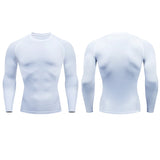 Camiseta de compresión para correr para hombre, ajustada, de manga larga, para entrenamiento y jogging, para gimnasio, Dry Fit Rashgard 