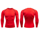 Camiseta de compresión para correr para hombre, ajustada, de manga larga, para entrenamiento y jogging, para gimnasio, Dry Fit Rashgard 