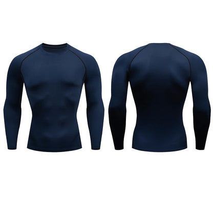 Compression Running T-Shirt for Men, Fitness Tight, Long Sleeve Sports Shirts, Training Jogging Tops, Gym Sportswear, Dry Fit Rashgard 