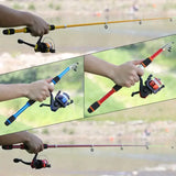 Full Set Fishing Pole Telescopic Fishing Rod Spinning Reel Lures Hooks Travel Kits 