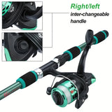 Full Set Fishing Pole Telescopic Fishing Rod Spinning Reel Lures Hooks Travel Kits 