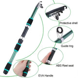 Full Set Fishing Pole Telescopic Fishing Rod Spinning Reel Lures Hooks Travel Kits 