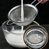 Set of 3 Fine Mesh Filter Stainless Steel Skimmer Fine Food Strainer with Long Handle Kitchen Tool 