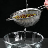 Set of 3 Fine Mesh Filter Stainless Steel Skimmer Fine Food Strainer with Long Handle Kitchen Tool 