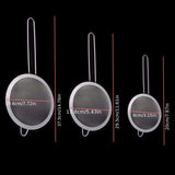 Set of 3 Fine Mesh Filter Stainless Steel Skimmer Fine Food Strainer with Long Handle Kitchen Tool 