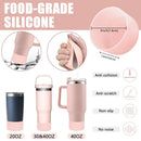 Conjunto de acessórios de palha para Stanley Cup, 2 palha e escova, 1 corrente floral, prova de derramamento, rolha, flores, capa boot, 9pcs