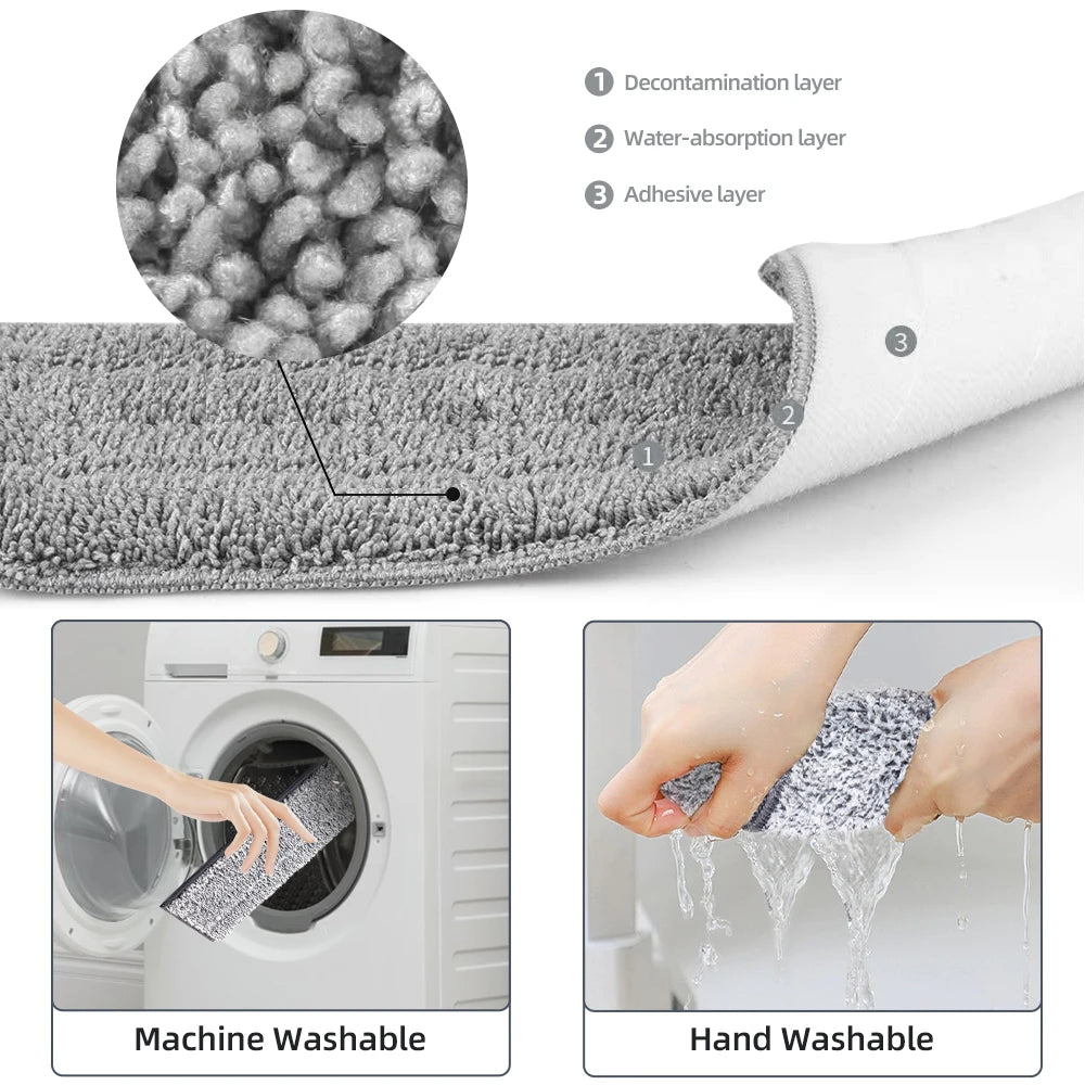 Juego de trapeador y balde manos libres para limpieza profesional de pisos domésticos con almohadillas de microfibra lavables para madera dura. 