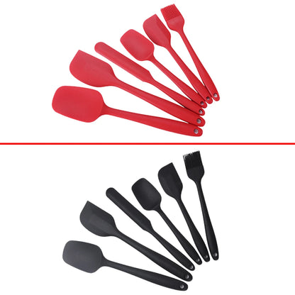 Non-Stick Silicone Spatula Set, Heat Resistant Spatulas, Turner for Cooking, Baking Mixing Tools, Food Grade, 6 pcs 