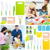 Conjunto de ferramentas de cozinha para crianças, faca plástica, facas de frutas, descascador, acessórios de cozinha, para crianças