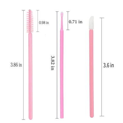 Juego de 200 pinceles desechables para pestañas, varitas para rímel, pinceles para labios, microcepillo aplicador, hisopos de algodón para extensiones de pestañas, herramientas de maquillaje para cejas. 