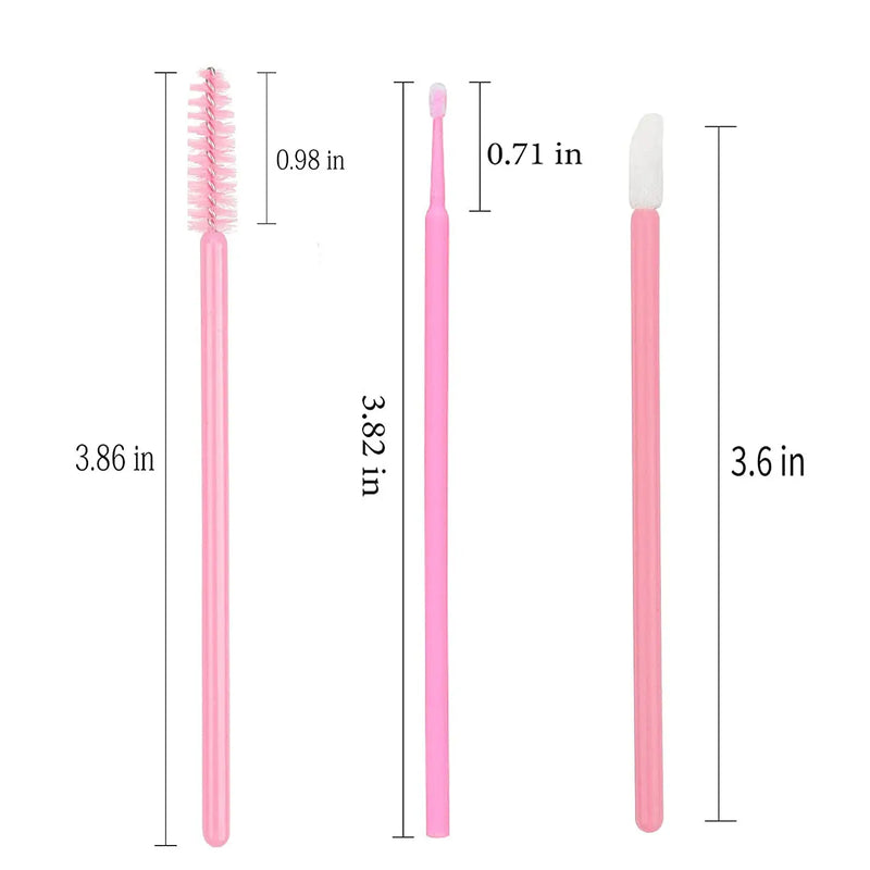 200pcs Disposable Eyelash Brush Set Mascara Wands Lip Brushes Microbrush Applicator Cotton Swab for Eyelash Extension Eyebrow Makeup Tools 