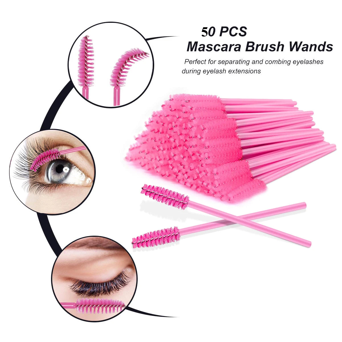 Conjunto de pincéis descartáveis, 200 peças, varinhas de rímel, pincéis labiais, aplicador de microbrush, cotonete para extensão de cílios, ferramentas de maquiagem de sobrancelha