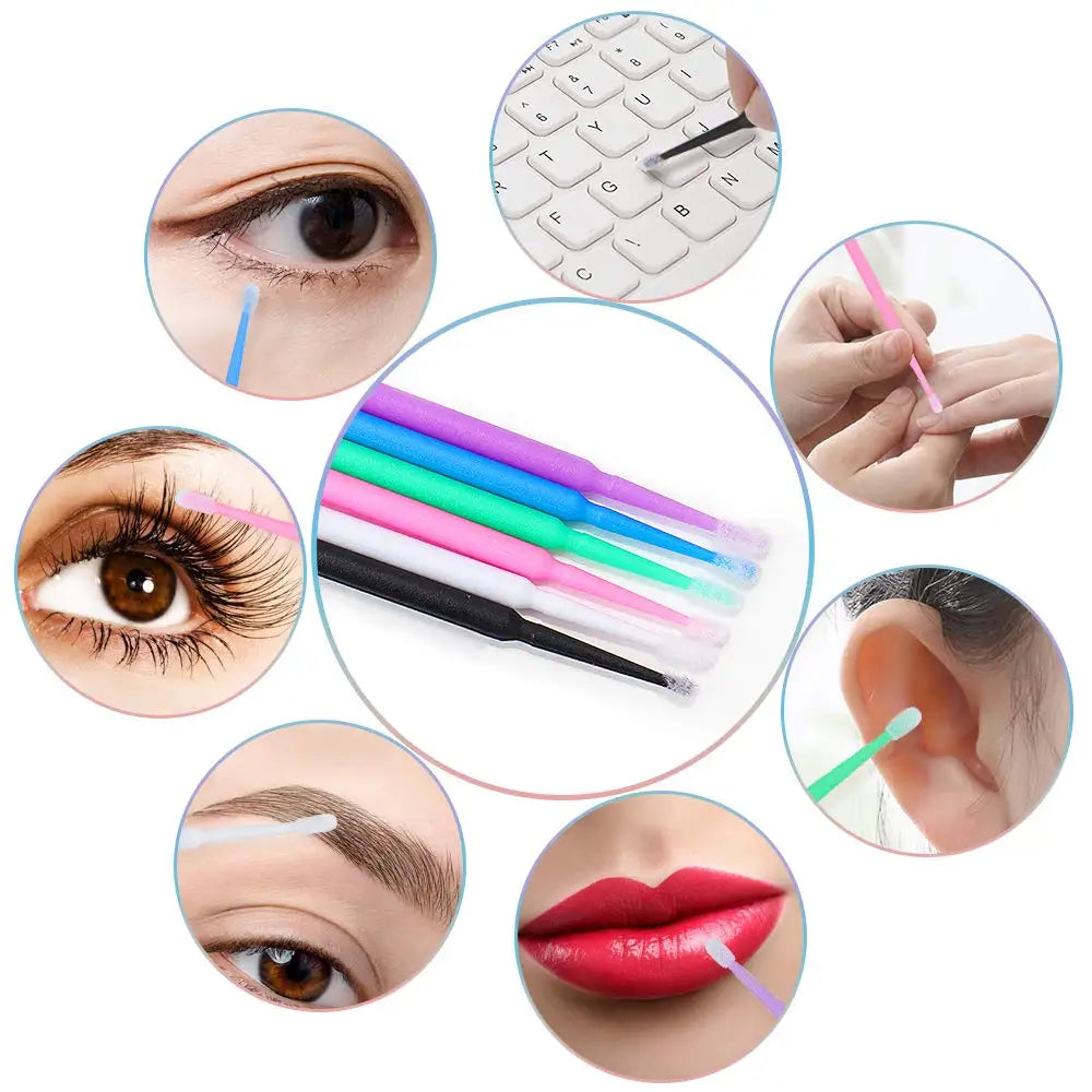 Conjunto de pincéis descartáveis, 200 peças, varinhas de rímel, pincéis labiais, aplicador de microbrush, cotonete para extensão de cílios, ferramentas de maquiagem de sobrancelha
