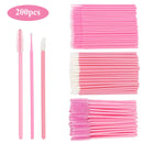 200pcs Disposable Eyelash Brush Set Mascara Wands Lip Brushes Microbrush Applicator Cotton Swab for Eyelash Extension Eyebrow Makeup Tools 