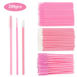 Conjunto de pincéis descartáveis, 200 peças, varinhas de rímel, pincéis labiais, aplicador de microbrush, cotonete para extensão de cílios, ferramentas de maquiagem de sobrancelha