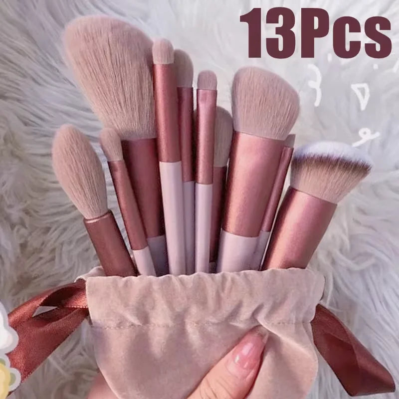 13pcs Women Colorful Makeup Brush Set Eyeshadow Brushes Soft Blush Beauty Tool 