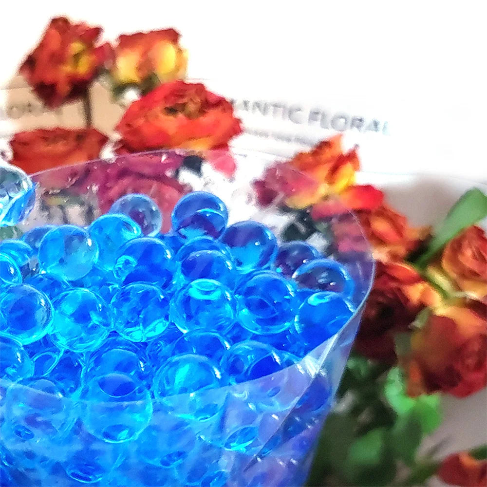 Crystal Soil Water Beads for Home and Garden Water Beads for Room Decor Balls for Wedding Decoration Hydrogel Pearls Orco Muds, Blue Grow, 2000PCs 