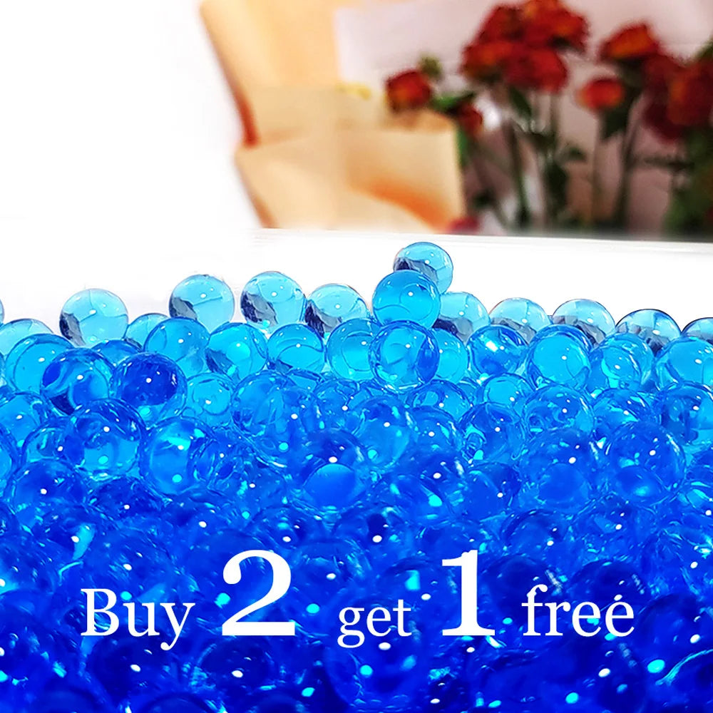 Crystal Soil Water Beads for Home and Garden Water Beads for Room Decor Balls for Wedding Decoration Hydrogel Pearls Orco Muds, Blue Grow, 2000PCs 