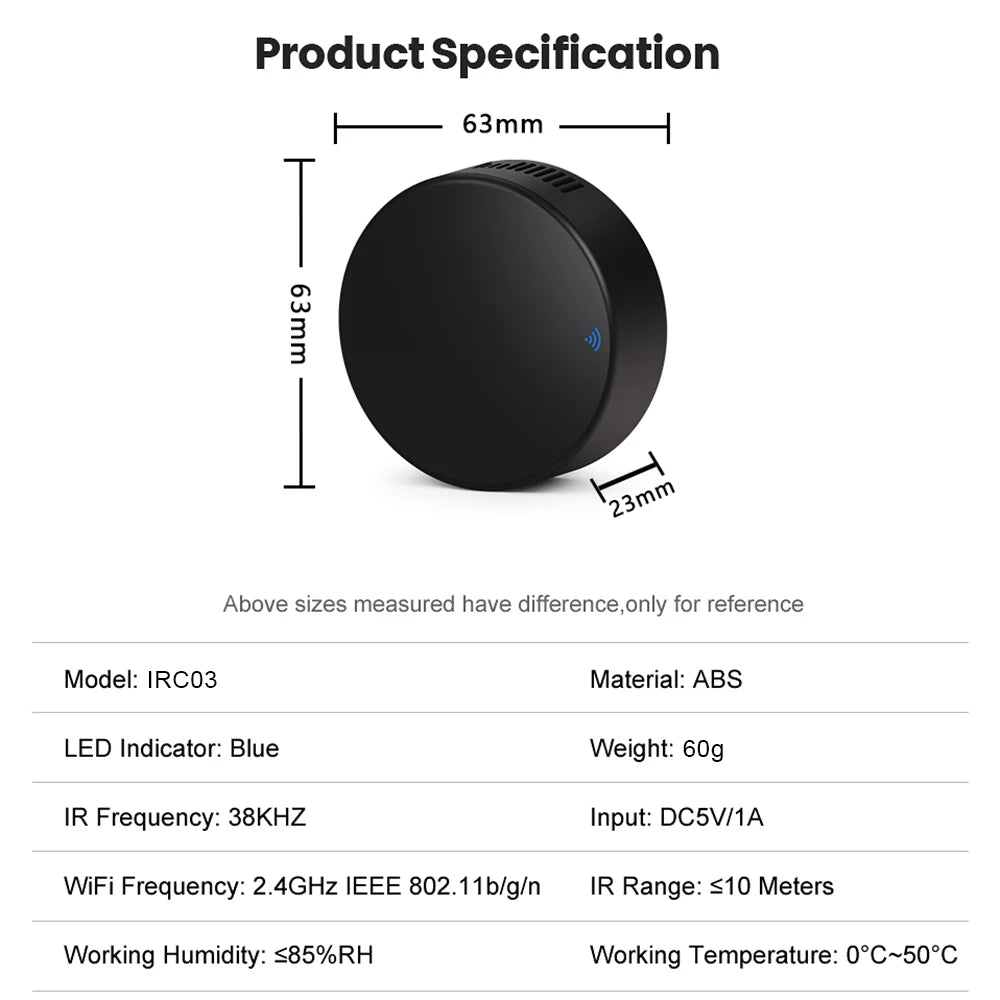 Universal Infrared Smart Remote Control, Tuya, IR, WiFi, 433MHz, RF, Works with Alexa, Google Home, Hot 