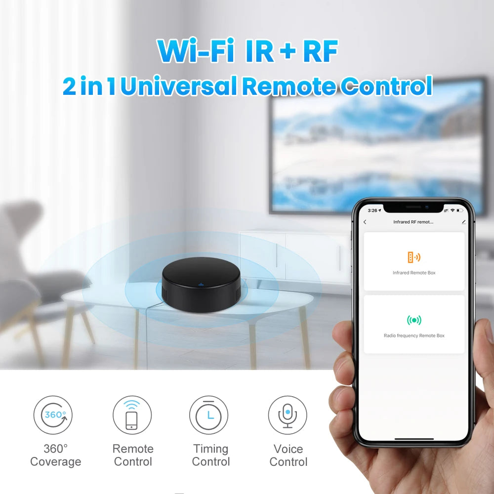 Universal Infrared Smart Remote Control, Tuya, IR, WiFi, 433MHz, RF, Works with Alexa, Google Home, Hot 