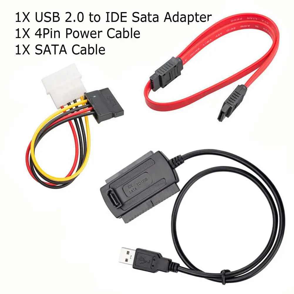 Adaptador convertidor de disco duro USB 2.0 a IDE SATA para discos duros de 2,5 y 3,5 pulgadas 