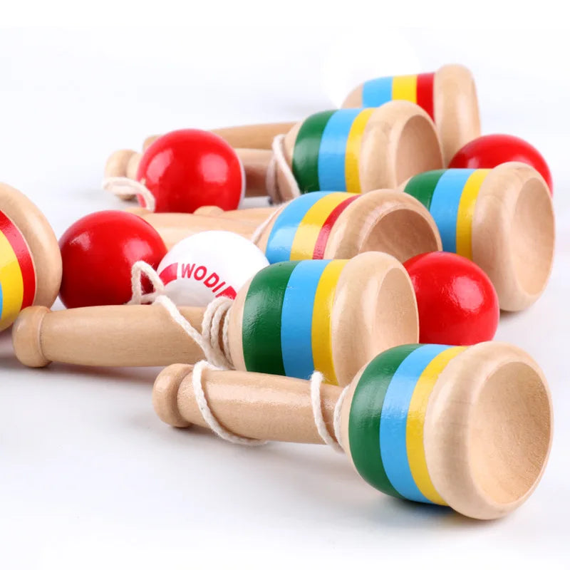 Wooden cup skills, throwing and catching ball, traditional game for children, hand eye coordination, educational game, exercise the brain 