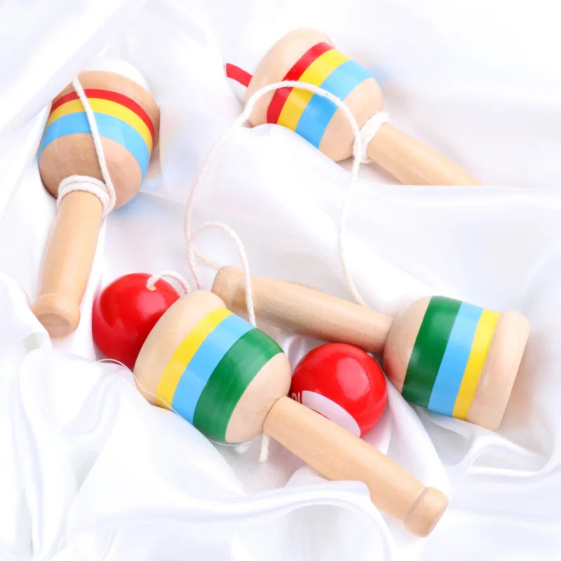 Wooden cup skills, throwing and catching ball, traditional game for children, hand eye coordination, educational game, exercise the brain 