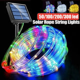 Corda de tubo solar ao ar livre luz led jardim decoração natal luz da corda de fadas 32m/22m/12m/7m festa de casamento ao ar livre lâmpada led