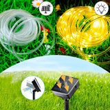 Corda de tubo solar ao ar livre luz led jardim decoração natal luz da corda de fadas 32m/22m/12m/7m festa de casamento ao ar livre lâmpada led