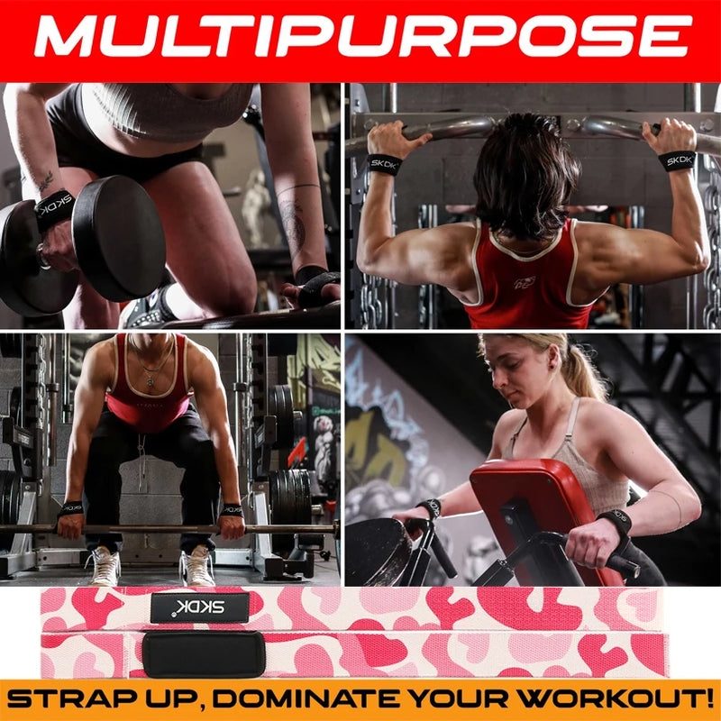 Correias de levantamento de peso 1 par de levantamento de pulso antiderrapante silicone cinta de treinamento de força destaques crossfit apertos de mão suporte de pulso