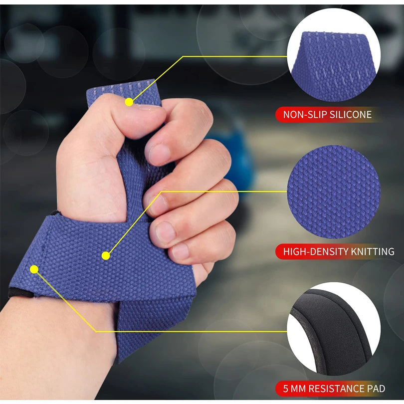 Weight Lifting Straps 1 Pair Lifting Wrist Strap Non-Slip Silicone Strength Training Strap Highlights Crossfit Hand Grips Wrist Support 