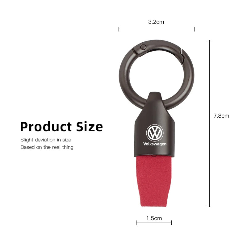 Corrente chave do metal da camurça para homens e mulheres, suporte do anel chave, forma luxuosa, VW GTI, Jetta, golfe, Tiguan, transportador, Passat GTD, polo