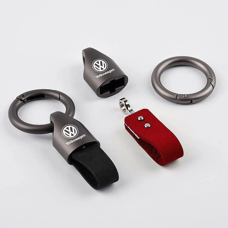 Corrente chave do metal da camurça para homens e mulheres, suporte do anel chave, forma luxuosa, VW GTI, Jetta, golfe, Tiguan, transportador, Passat GTD, polo