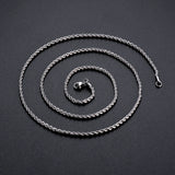 Corrente de corda para colar/pulseira, de aço, várias larguras, 2mm/2.5mm/3mm/4mm/5mm/6mm, pulseira para homens e mulheres, colar de corrente de aço inoxidável, 1 peça