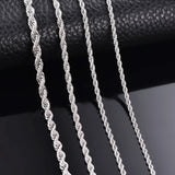 Corrente de corda para colar/pulseira, de aço, várias larguras, 2mm/2.5mm/3mm/4mm/5mm/6mm, pulseira para homens e mulheres, colar de corrente de aço inoxidável, 1 peça