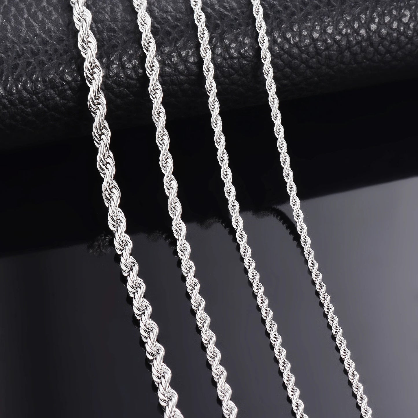 1 cadena de acero para collar o pulsera, varios anchos: 2 mm, 2,5 mm, 3 mm, 4 mm, 5 mm y 6 mm, para hombre y mujer, cadena de acero inoxidable. 