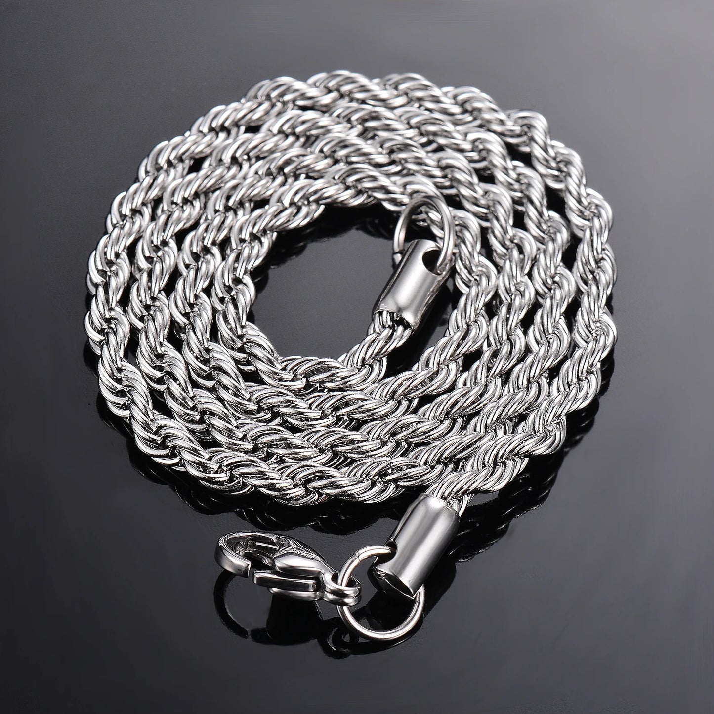 1 cadena de acero para collar o pulsera, varios anchos: 2 mm, 2,5 mm, 3 mm, 4 mm, 5 mm y 6 mm, para hombre y mujer, cadena de acero inoxidable. 