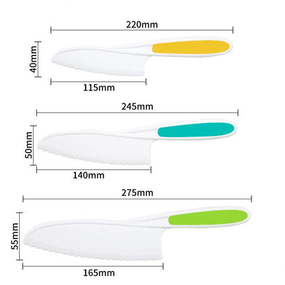 Cortador de madera para niños, cuchillo infantil, cuchillos de plástico para frutas, herramientas de pelado para niños, accesorios de cocina 