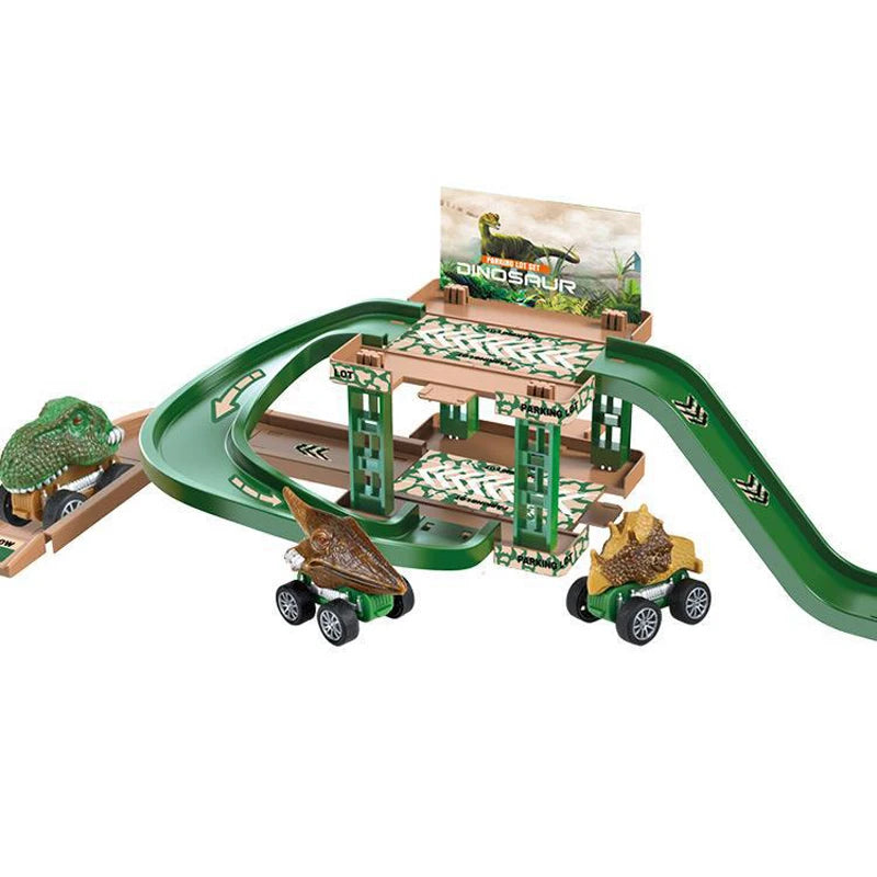 Children Track Parking Toys Multi-storey Parking Building Fire Police Engineering Dinosaur Car Car Toys 