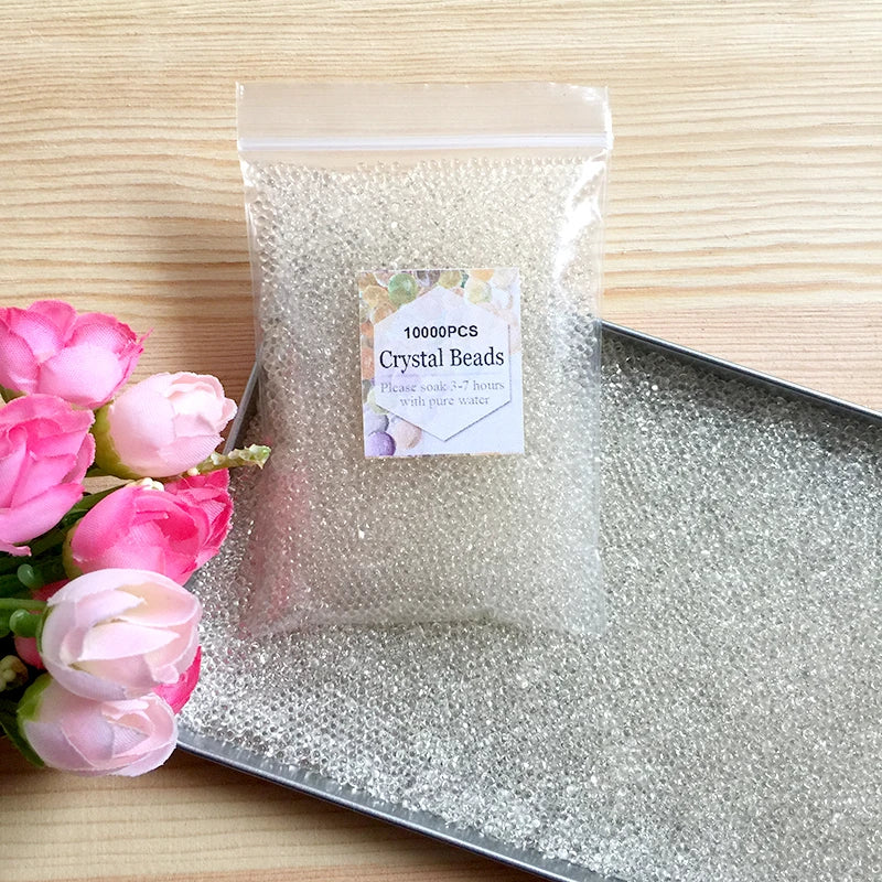 Crystal Soil Hydrogel Gel Polymer Water Beads, Growing Water Balls, Big Home Decor, Flower, Wedding Decoration, 10000Pcs Per Bag 