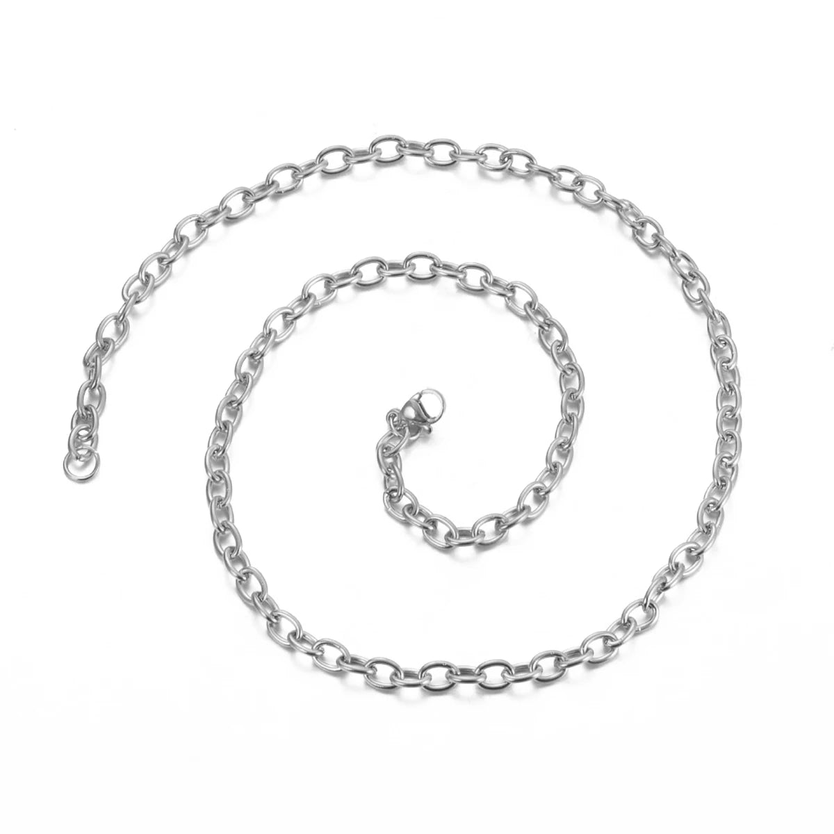 Cross O Bulk Chain Necklace for Men Women Stainless Steel DIY Jewelry Bracelet Wholesale Width 1.5mm-6mm 1Pc 