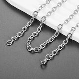 Cross O Bulk Chain Necklace for Men Women Stainless Steel DIY Jewelry Bracelet Wholesale Width 1.5mm-6mm 1Pc 