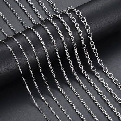Cross O Bulk Chain Necklace para Homens e Mulheres, Aço Inoxidável, Joias DIY, Pulseira, Atacado, Largura 1.5mm-6mm, 1Pc