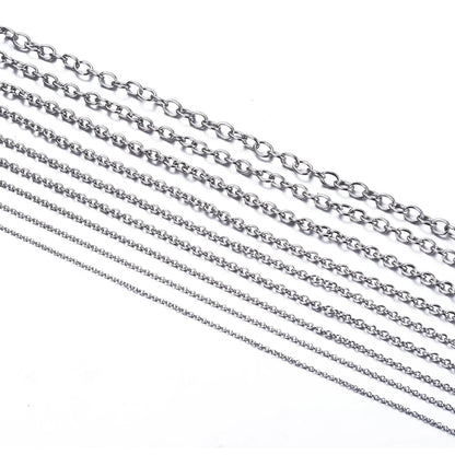 Cross O Bulk Chain Necklace para Homens e Mulheres, Aço Inoxidável, Joias DIY, Pulseira, Atacado, Largura 1.5mm-6mm, 1Pc