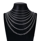 Cross O Bulk Chain Necklace for Men Women Stainless Steel DIY Jewelry Bracelet Wholesale Width 1.5mm-6mm 1Pc 